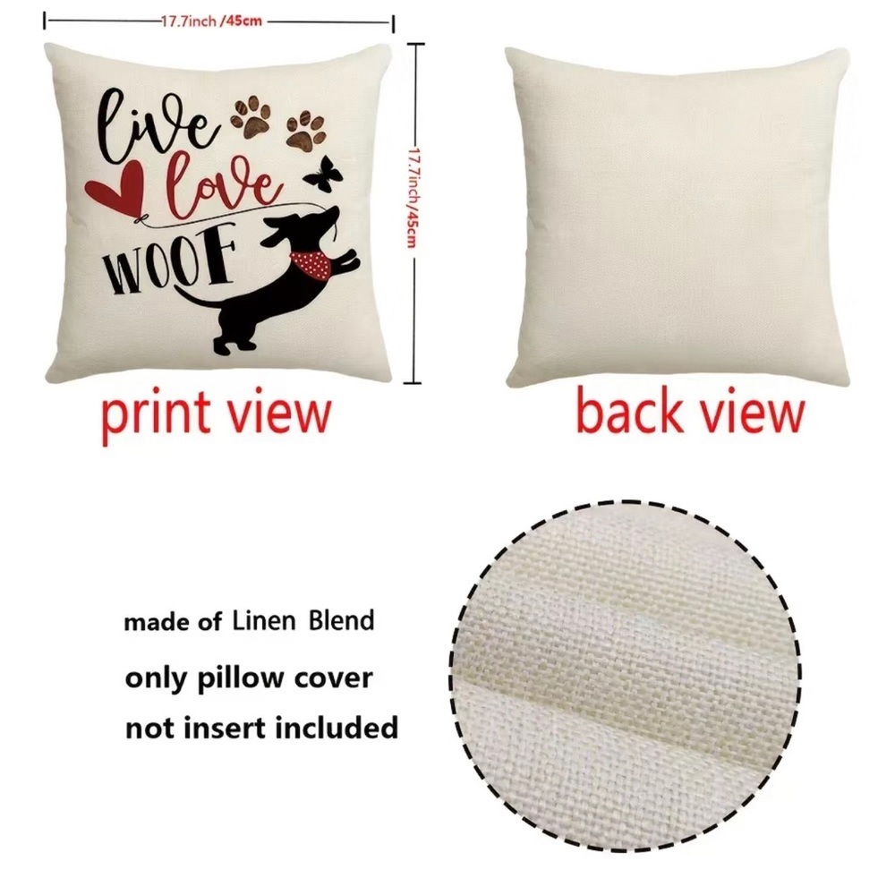 4pcs Christmas Dog Throw Pillows, inserts NOT included- 17.7x17.7 Inch B1 - Picture 3 of 3